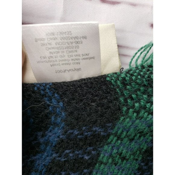 Modality green plaid tartan blanket scarf 48x48 oversized boho - Picture 7 of 10